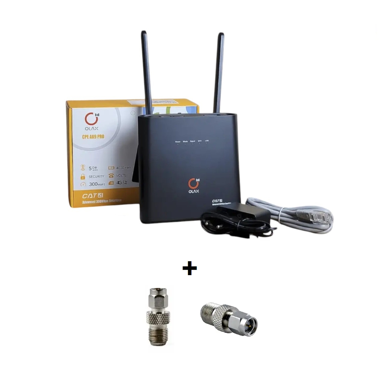 Стаціонарний Wi-Fi роутер 4G Olax AX9 Pro з АКБ 4000 mAh + адаптери для антени