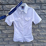 Блуза біла з синьою краваткою, Туреччина, фото 8