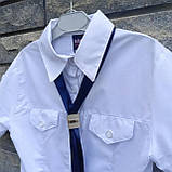Блуза біла з синьою краваткою, Туреччина, фото 6