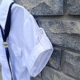 Блуза біла з синьою краваткою, Туреччина, фото 5