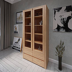 Дерев'яний сервант "Еко" в спальню з двома дверцями та чотирьма шухлядами