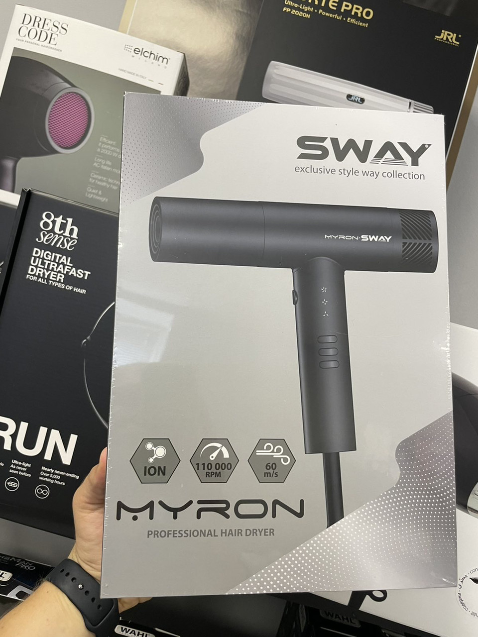 Професійний компактний і легкий фен для сушіння з іонізацією Sway Myron, фото 1