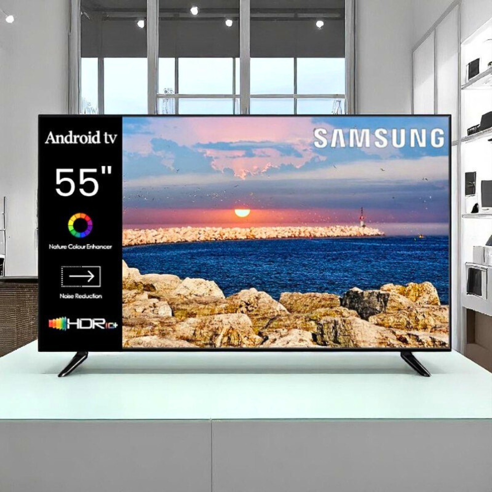 Великий плазмовий телевізор 55 дюймів Samsung 4K Ultra HD LED TV з Wi-Fi та Bluetooth Телевізор на Android 14, фото 1