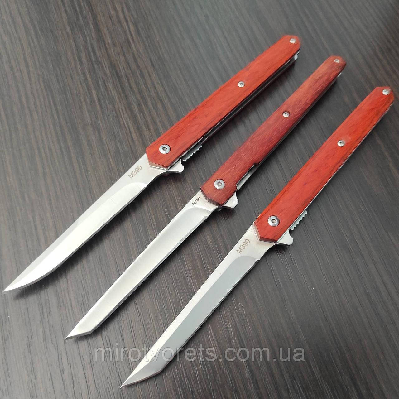 Ніж на підшипнику M390 Flipper Classic дерево+чохол, фото 1