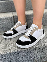 Анатомічні кеди зі шкіри та чорної замші