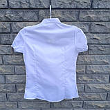 Блуза шкільна біла, короткий рукав з гіпюром, фото 5