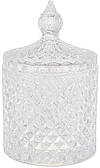 Цукорниця скляна "Crystal Glass" 300мл зі скляною кришкою, прозора