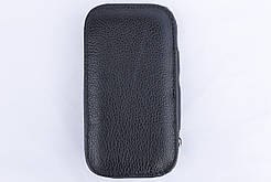 Компактний шкіряний чохол для манікюрних інструментів LeathART чорний