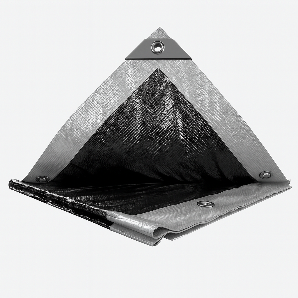 Тент укривний 6×10 м • 200 г/м² • Сіро-чорний • Міцний та вологостійкий • TM "MS Tool", фото 1