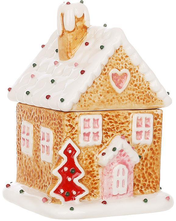 Банка керамічна для печива та солодощів "Пряничний Дім" 350мл, коричневий