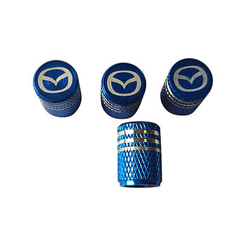 Металеві ковпачки на ніпель з логотипом Mazda синій