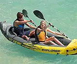 💙Надувний човен-байдарка двомісна Intex 68307 "EXPLORER-K2 KAYAK" кайак з 2 веслами та ручним насосом, Жовтий, фото 2
