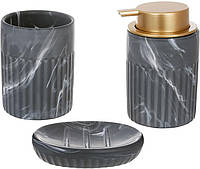 Набір аксесуарів Bright "Grey Marble" 3 керамічні предмети для ванної кімнати