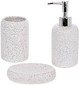 Набір аксесуарів Bright для ванної кімнати "White Granite" 3 предмети, кераміка