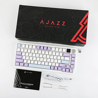 Клавіатура AJAZZ AK820 Max HE White Purple | Rapid Trigger | Магнітні перемикачі