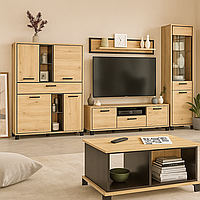 Сучасна стильна модульна стінка під телевізор у вітальню зал Велс Мебель Сервіс 270 см