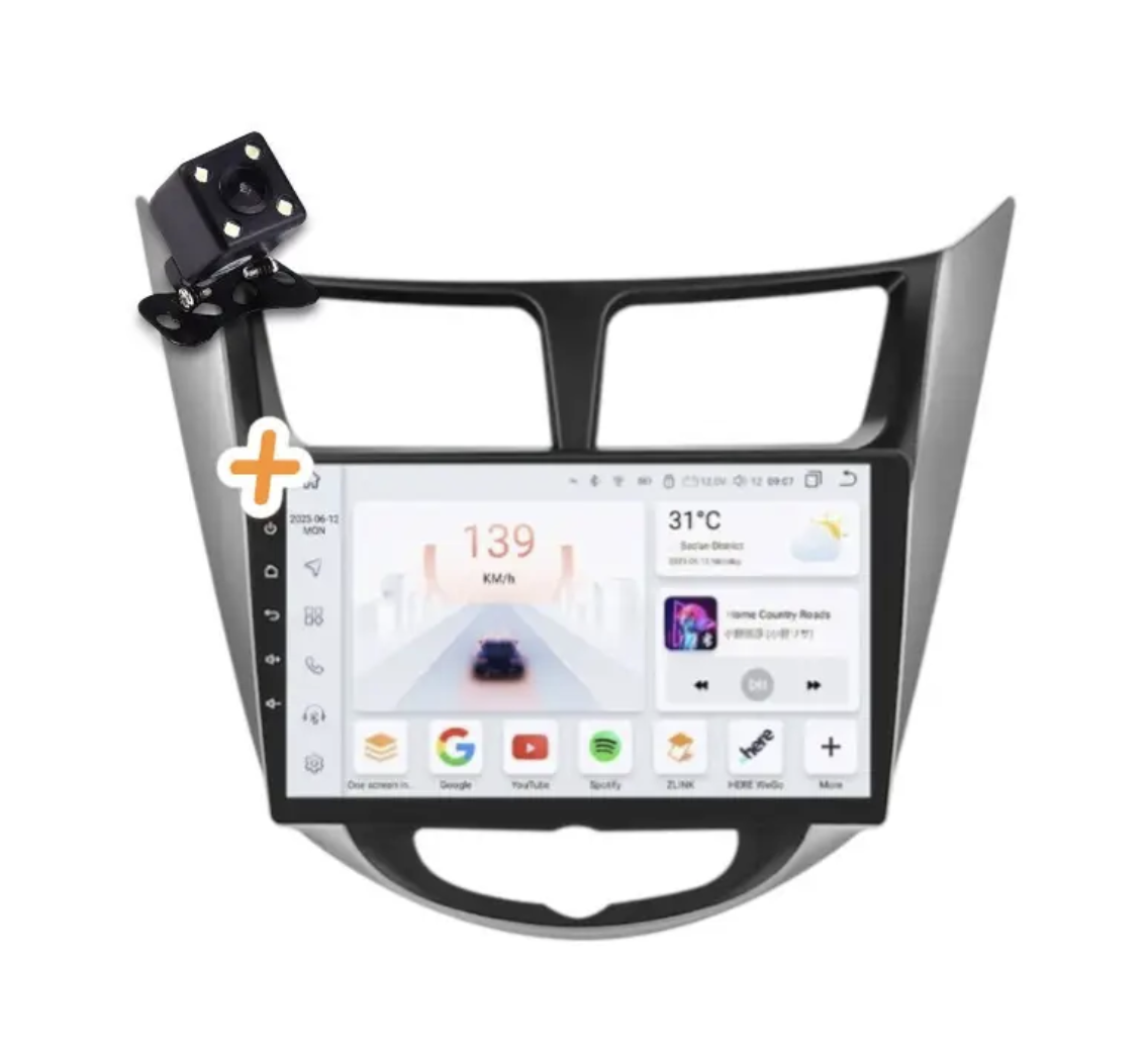 Магнітола для Hyundai Accent 2010-2016 4+64 ГБ на Android | QLED-екран, 4G, Bluetooth, фото 1