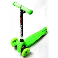 Зелений Триколісний самокат з колесами що світяться TOP1-- stars_топ_market_shop online-