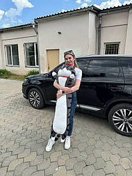 Іграшка подушка обнімашка смугастий кіт сірий Імператор (120 см) 2 в 1 krd0210