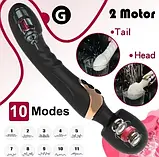 Потужний вібратор 2в1 Вагінально-кліторальний вібратор на акумуляторі 10 режимів секс-іграшка для дорослих KOALA, фото 2