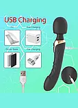 Потужний вібратор 2в1 Вагінально-кліторальний вібратор на акумуляторі 10 режимів секс-іграшка для дорослих KOALA, фото 5