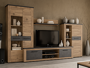 Сучасна стильна гірка стінка у вітальню зал під телевізор 315 см Монтреал Мебель Сервіс