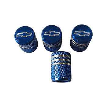 Металеві ковпачки на ніпель з логотипом Chevrolet синій