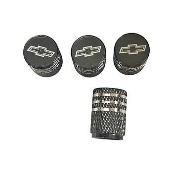 Металеві ковпачки на ніпель з логотипом Chevrolet сірий