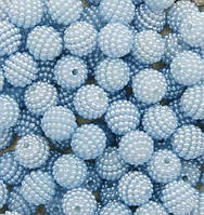 Бусины "" Малинка""  пластик 12 мм 20 грамм примерно 30 шт цвет голубой