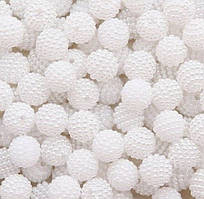 Бусини "" Малинка" пластик 12 мм 20 грамів приблизно 30 шт. колір білий