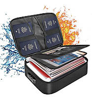 Органайзер папка для документів формату А4 з кодовим замком і двома відділеннями Чорна ділова сумка-папка