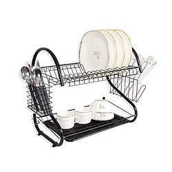 Сушка для посуду Маестро 1025-38 чорна хромована MR102538-2