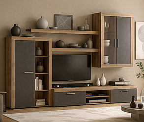 Сучасна в стилі мінімалізм ТВ стінка під телевізор у вітальню зал 3 метри Орлеанс Мебель Сервіс