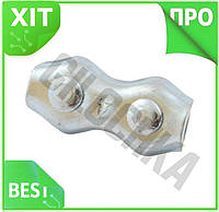 VE Затиск для троса Apro New Version 6 мм подвійний 10 шт кріплення для сталевих тросів з'єднувач для N6W_VER