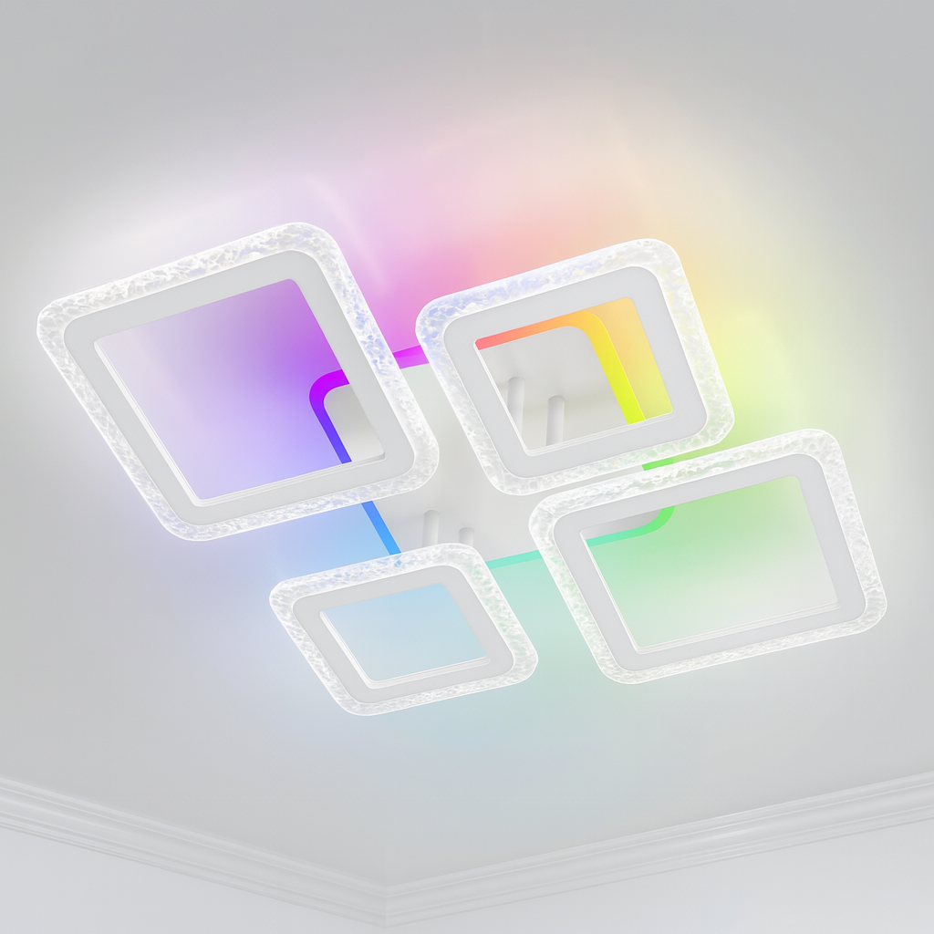 Люстра Лед з різнокольоровою підсвіткою Esllse 75W до 18 м² колір Білий 10303, фото 1