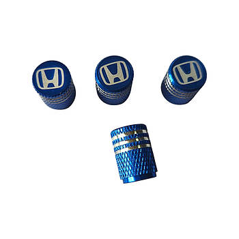 Металеві ковпачки на ніпель з логотипом Honda синій