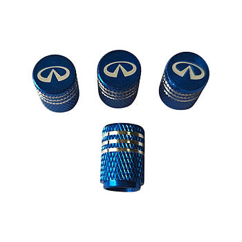 Металеві ковпачки на ніпель з логотипом Infiniti синій