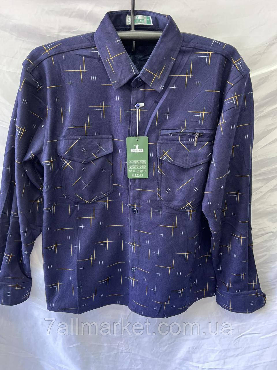 Сорочка чоловіча, довгий рукав розміри XL-5XL (мікс кв) "GIFT" недорогого від прямого постачальника