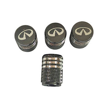 Металеві ковпачки на ніпель з логотипом Infiniti сірий