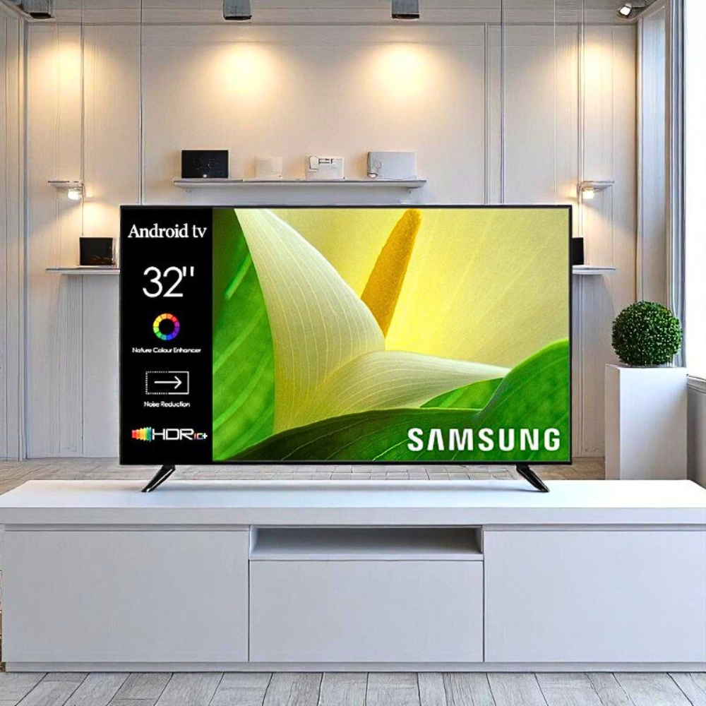 Телевізор Smart TV 32 дюйми Samsung 4K UltraHD Android 14 Wi-Fi Bluetooth Плазмовий телевізор з кронштейном, фото 1