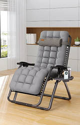 Розкладне садове крісло шезлонг лежак зі столиком — підсклянником і матрацом Zero Gravity WCG R-01
