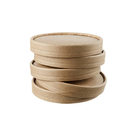 Кришка паперова крафтова для супника 975мл d115 (25шт) 20уп/ящ, фото 3