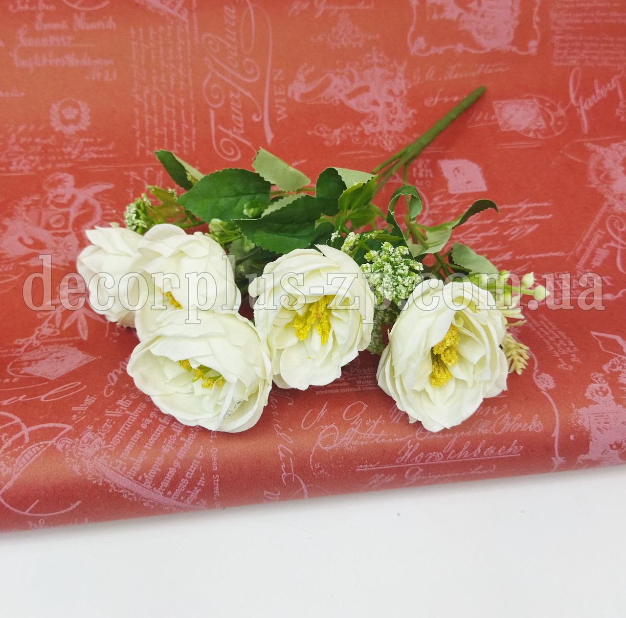 Букет " Троянда чайна" (5 гілок) , айворі, фото 1