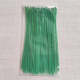 Стяжка кабельна "4х200" зелений 100шт шир. 2,7мм довж. 200мм