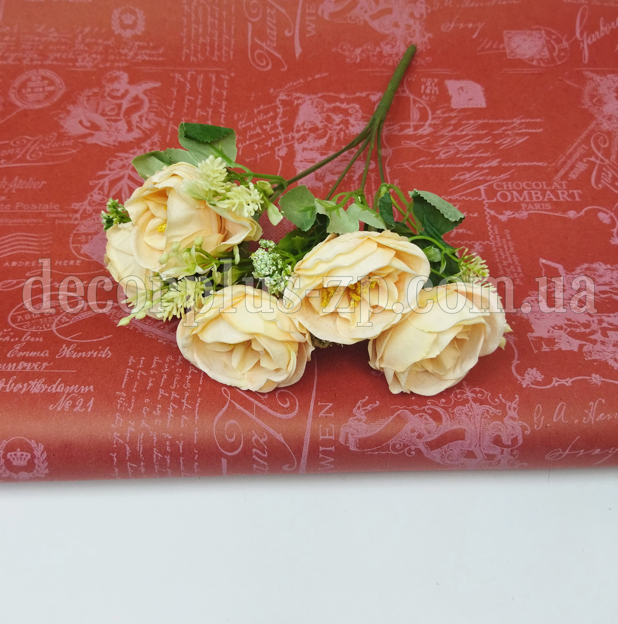 Букет " Троянда чайна" (5 гілок) , світло-жовта, фото 1