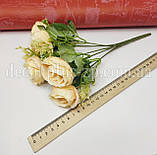 Букет " Троянда чайна" (5 гілок) , світло-жовта, фото 2