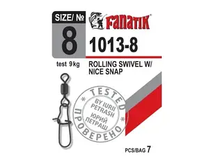 Застібка американка з вертлюгом Fanatik 1013-8 тест 9 кг