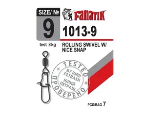 Застібка американка з вертлюгом Fanatik 1013-9 тест 9 кг