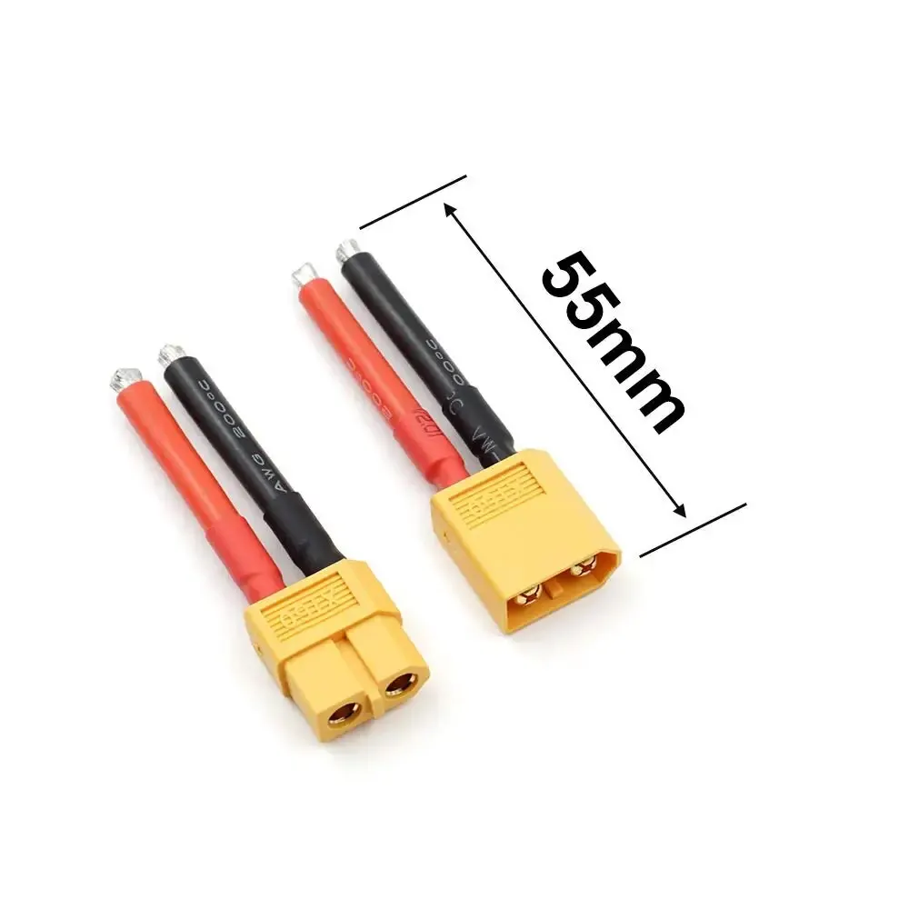 Роз'єм, кабель штекерний XT60 з кремнієвим дротом 12AWG Male-Femail для RC Lipo, кабелю АКБ, дрона, сонячний, фото 1