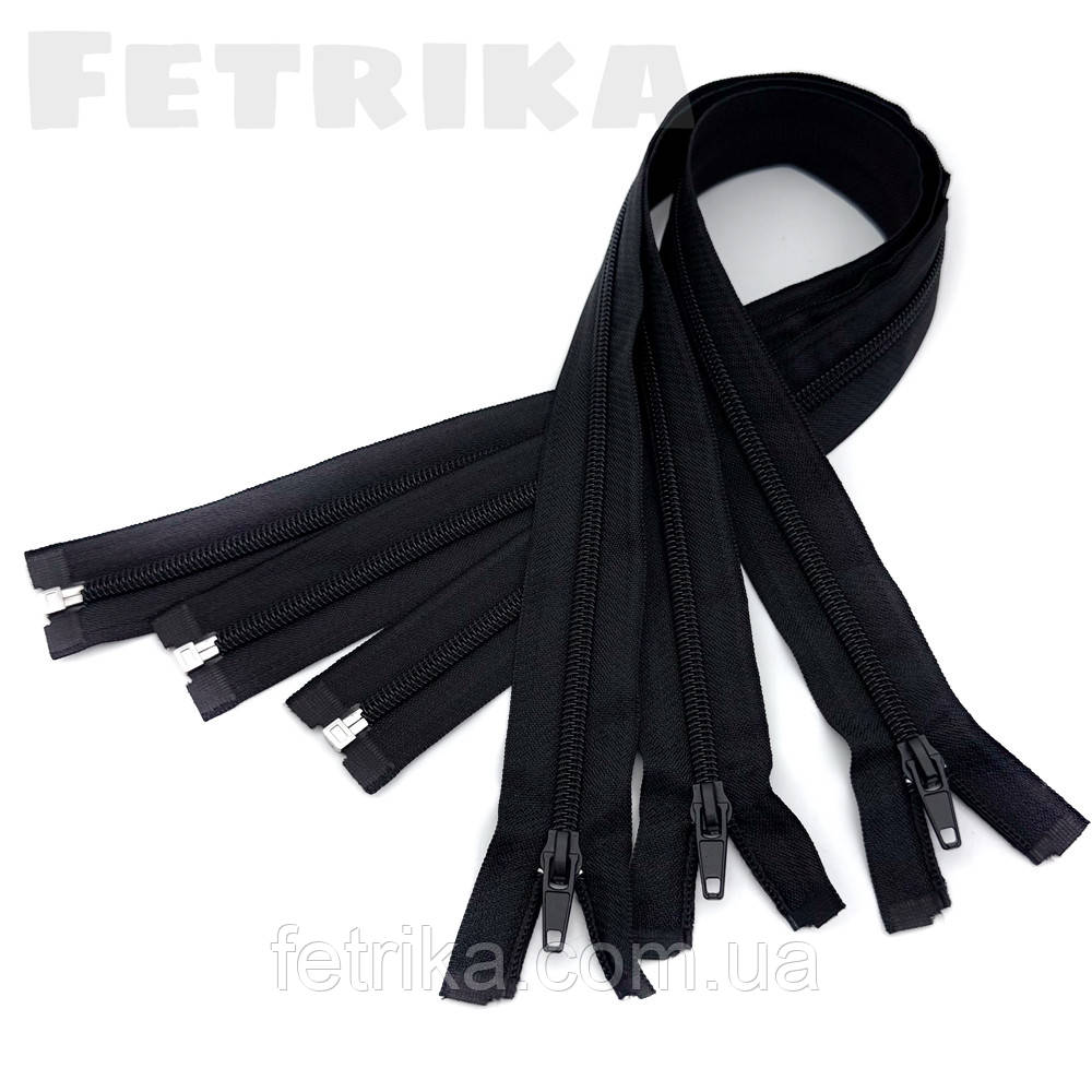 Спіральна блискавка роз'ємна 55 см, ЧОРНИЙ, ТИП-5, фото 1